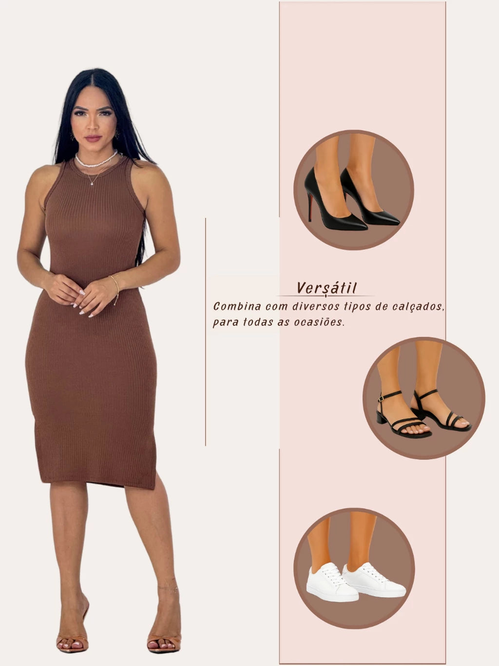 Vestido Serena™ Midi Canelado com Fenda Lateral - imagem 29