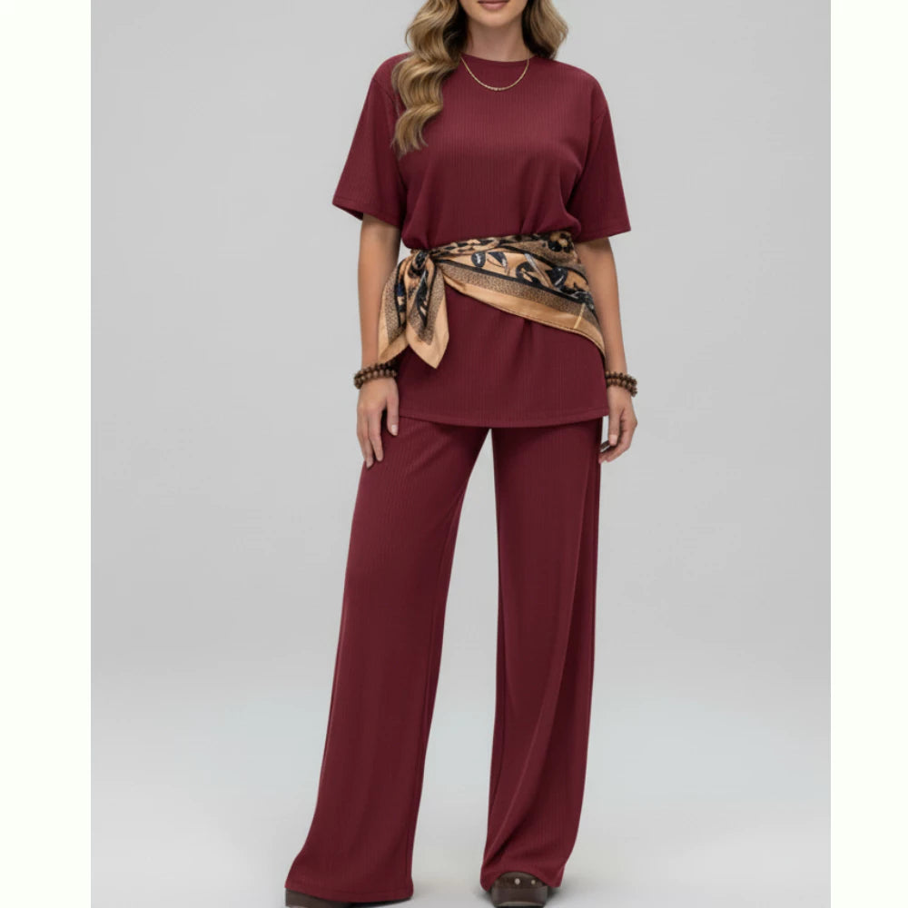 Conjunto completo Elegance™ blusa e calça estilo social trabalho