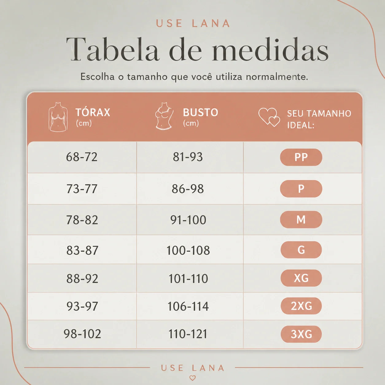 Tabela de Tamanhos Sutiã Tomara Que Caia UltraLift - [Compre 1 e Leve 2 + Frete Grátis]
