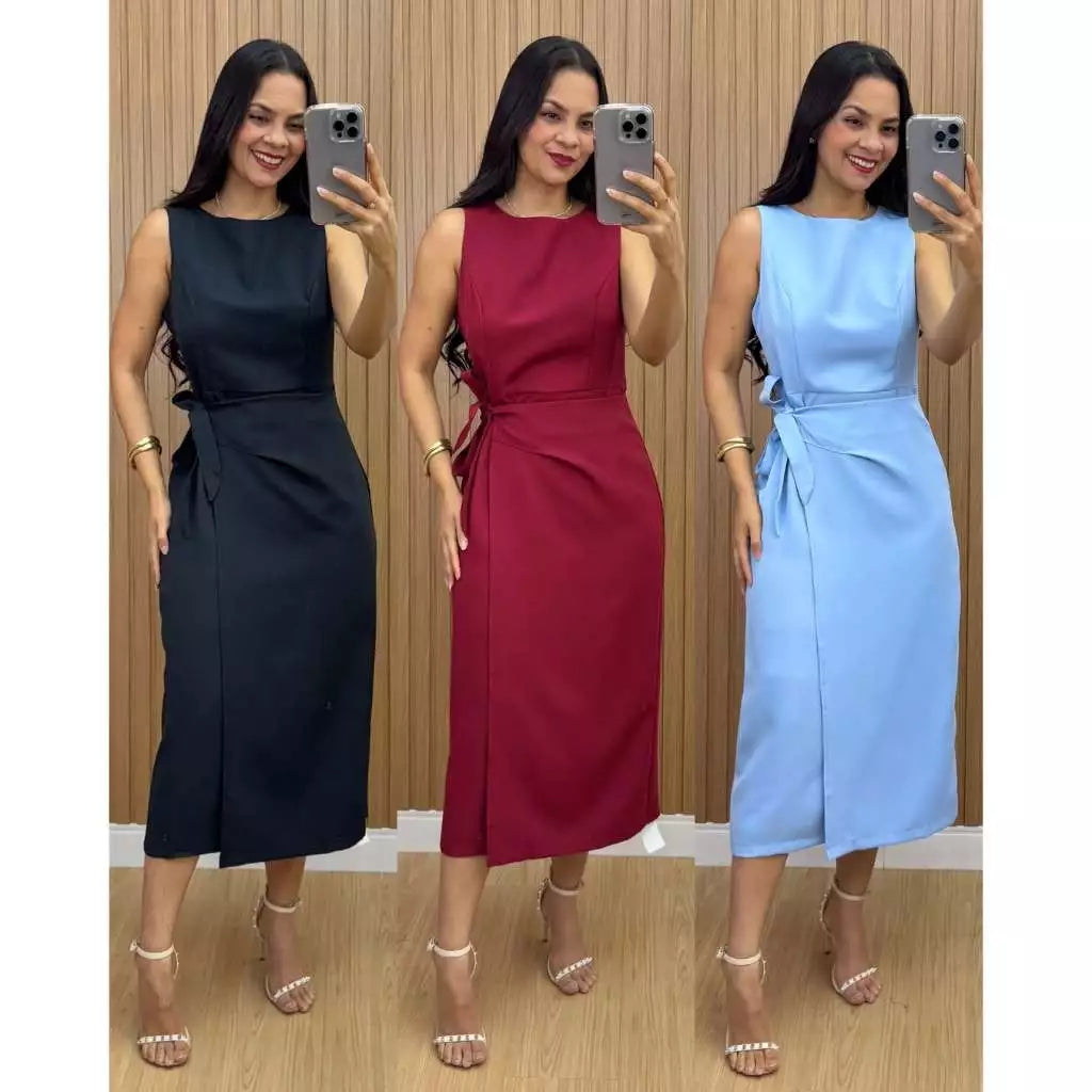 Vestido Firenze™ Alfaiataria Midi com Amarração Lateral - imagem 5