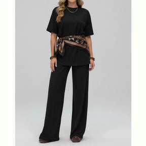 Conjunto Elegance™ pantalona com blusa manga curta caimento elegante