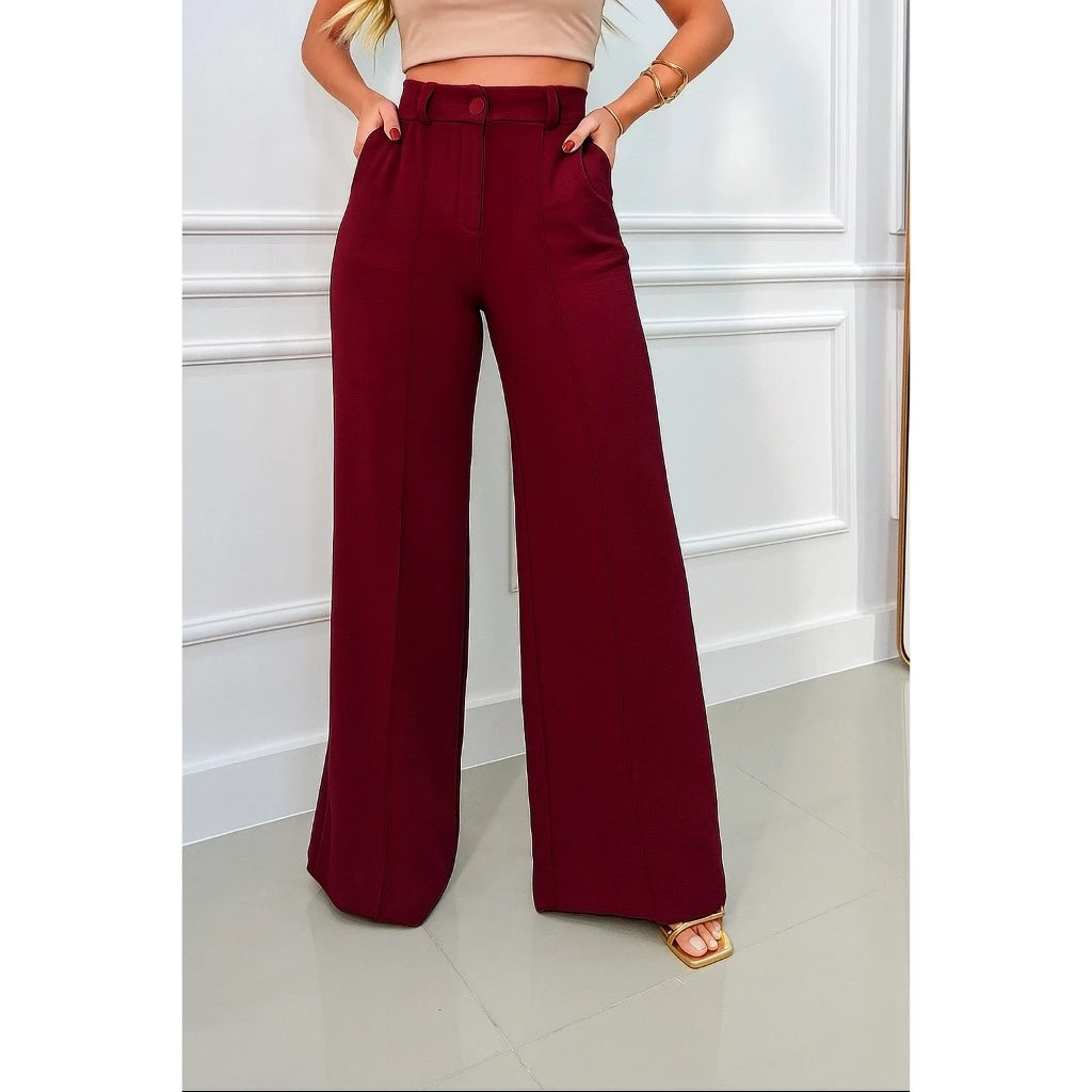 Calça Wide Leg Pantalona Duna Cintura Estruturada - imagem 25