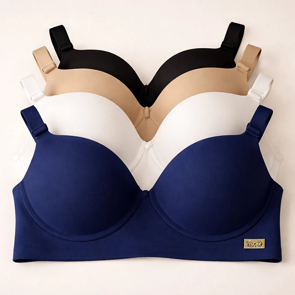 Kit 4 sutiãs reforçados ComfortSupport com bojo soft e sustentação