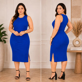 Vestido Luna™ Midi Canelado com Fenda Lateral - imagem 14