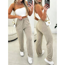Calça pantalona em tecido lanzinha macio, perfeita para estações frias