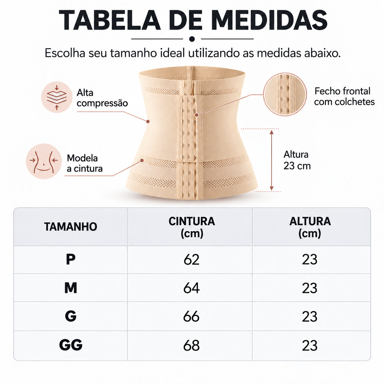 Cinta Modeladora CurveFit™ Alta Compressão Afina Cintura